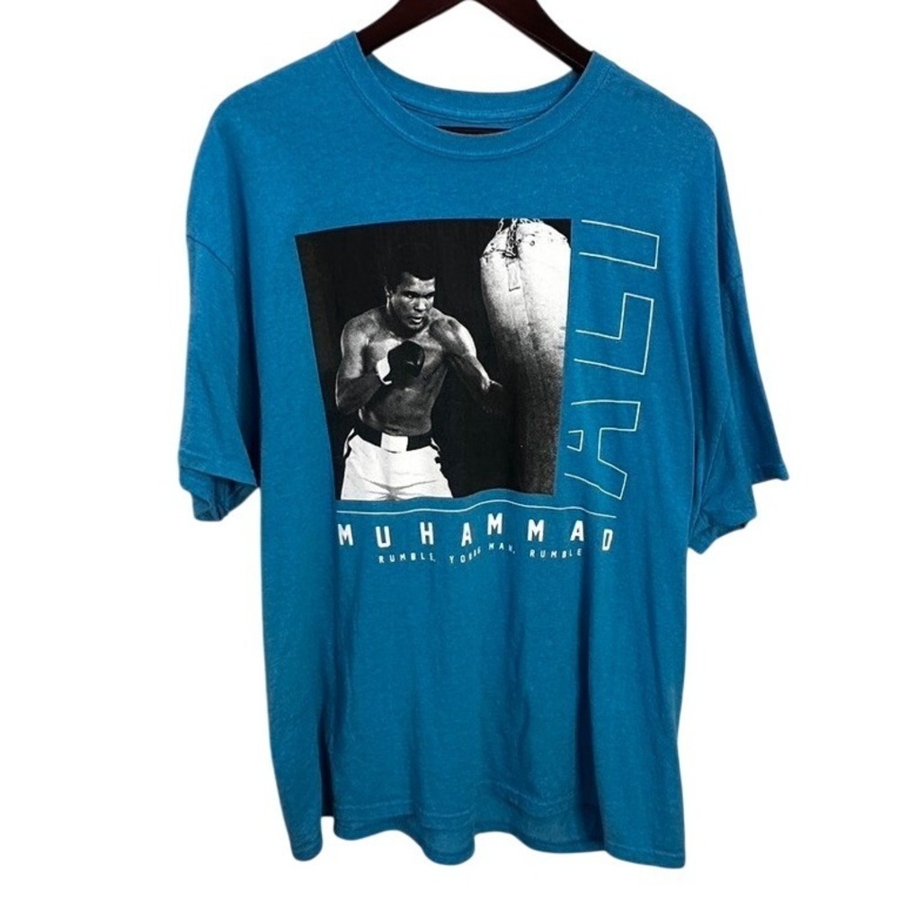 Muhammad Ali Rumble Young Man Rumble Graphic T-Shirt Mens 2XL Blue Boxing Tee